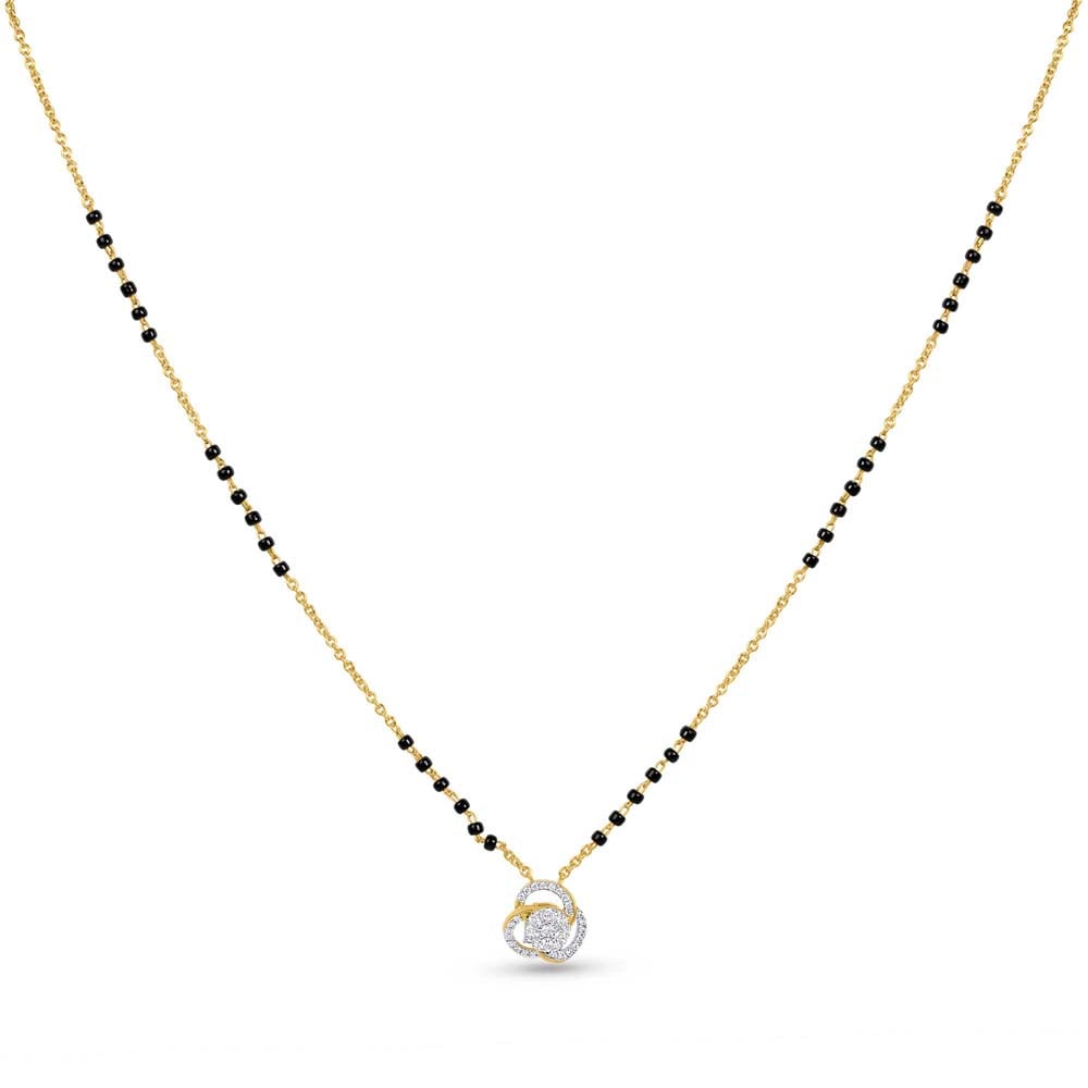 14KT Yellow Gold Floral-inspired Diamond Mangalsutra