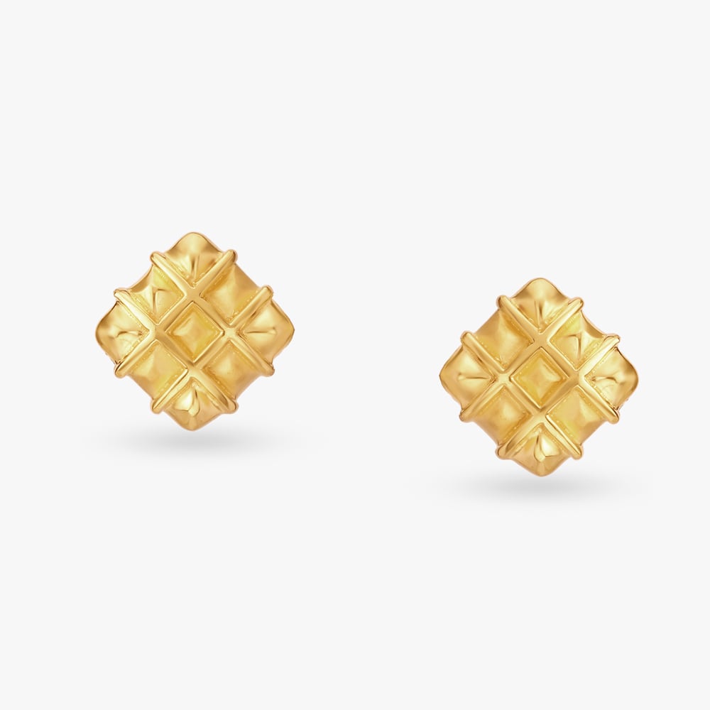 Stately Gold Stud Earrings,,hi-res image number null