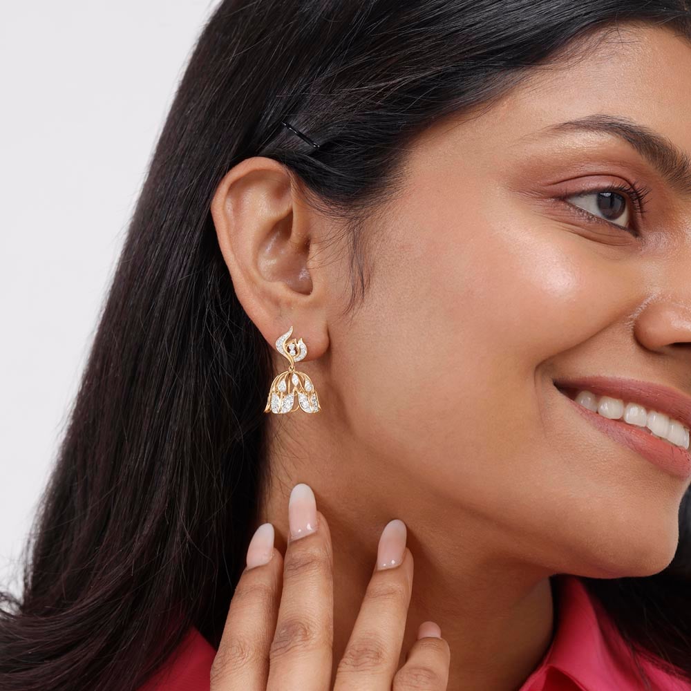 Sassy Glow Diamond Jhumka,,hi-res image number null