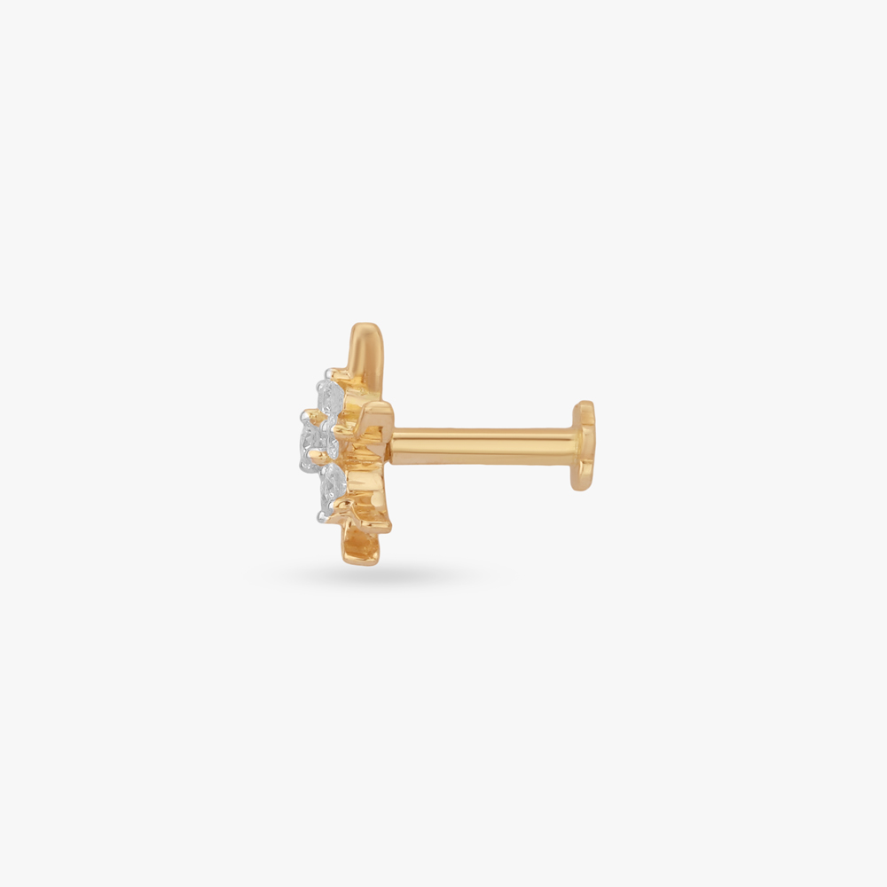 Starlit Bloom Diamond Nose Pin,,hi-res image number null