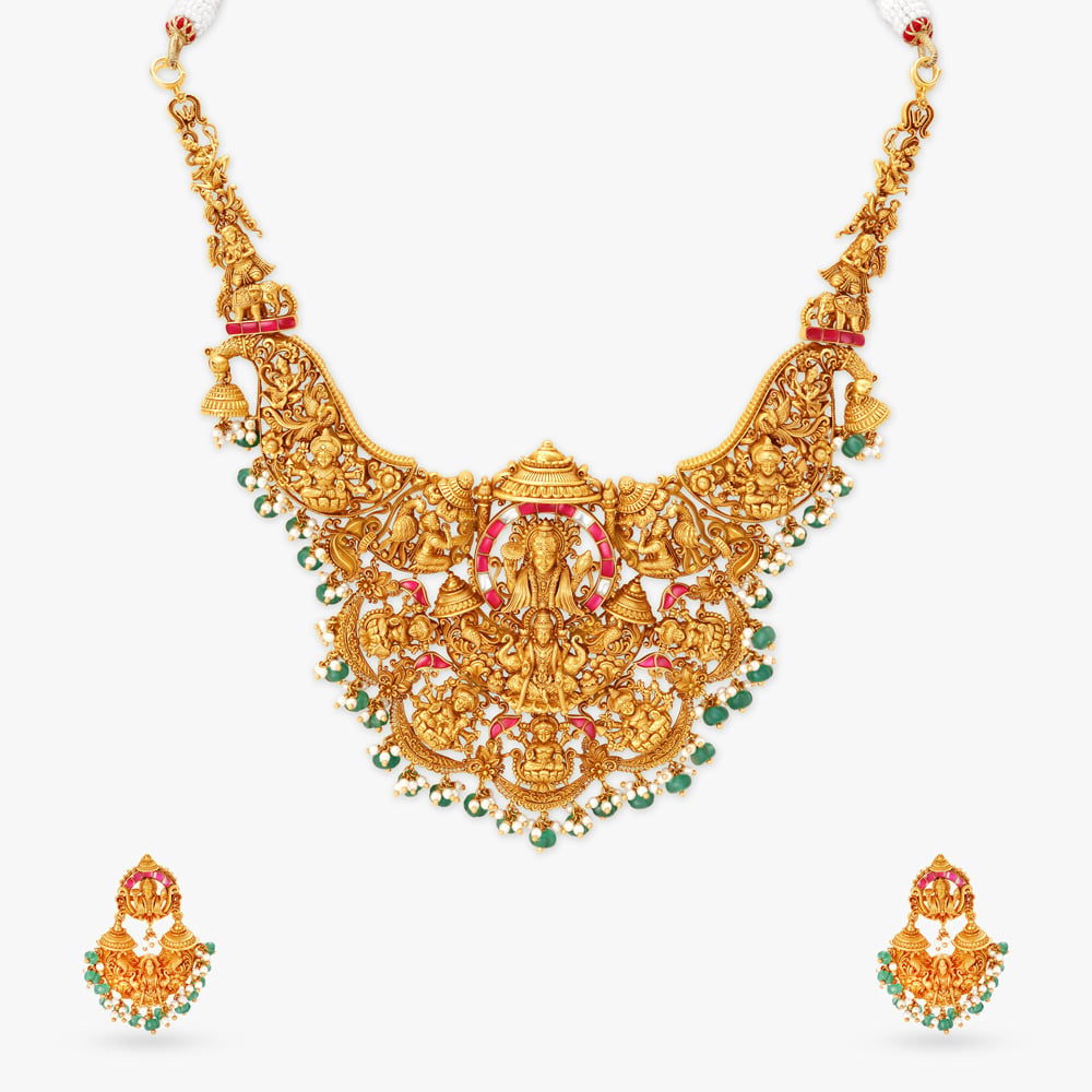 Ashta Lakshmi Gold Haram Set,,hi-res image number null