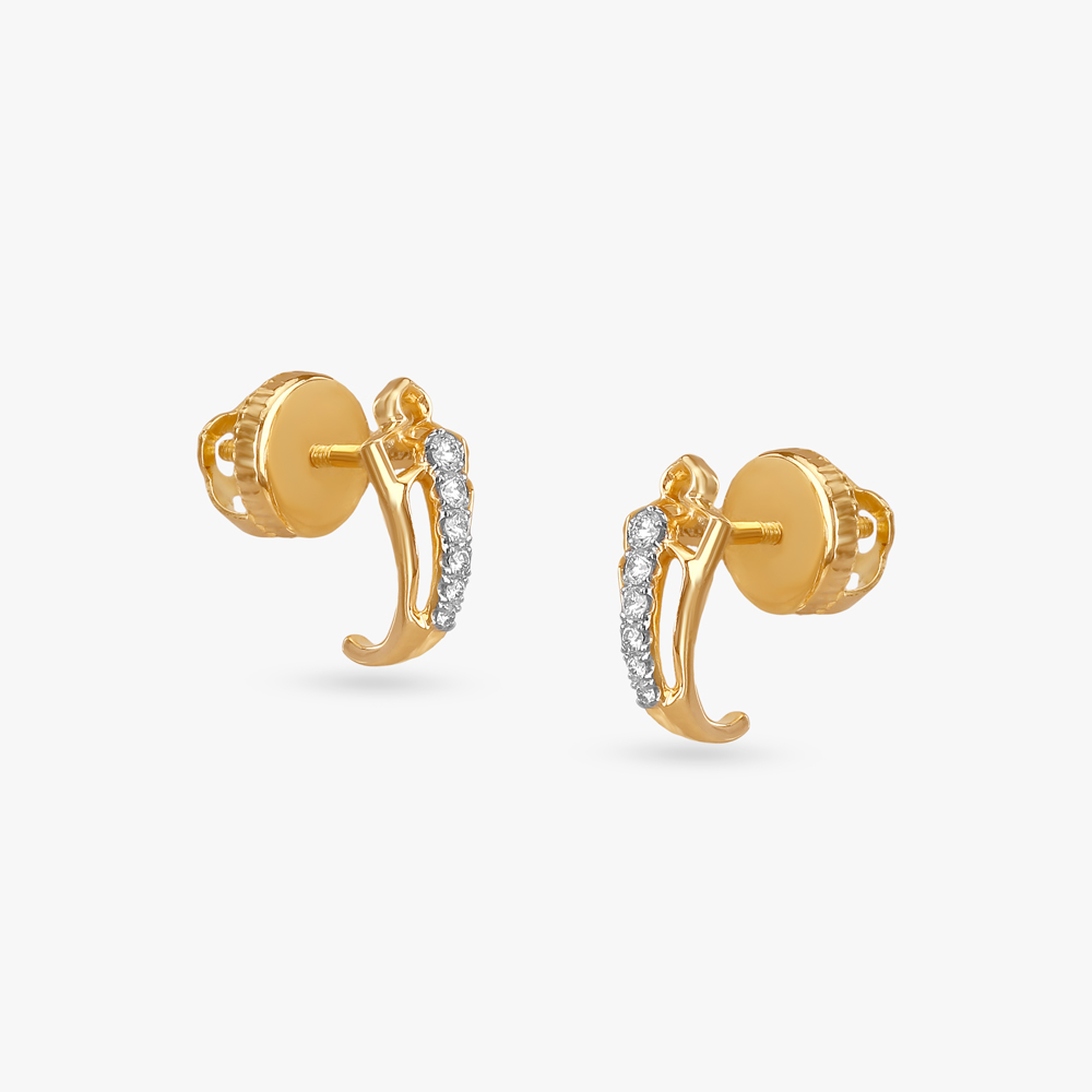 

Angular Chic Diamond Hoop Earrings