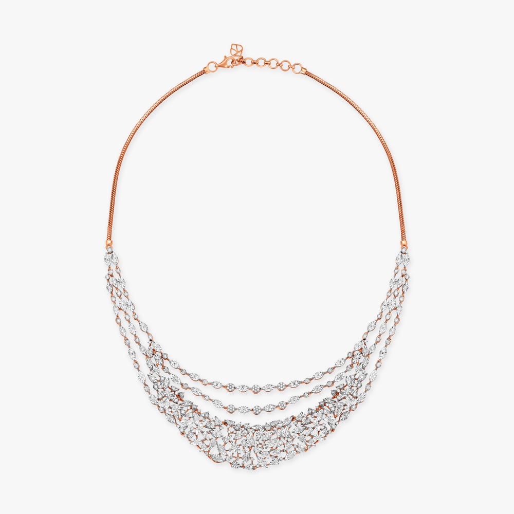 Dazzling Blooms Diamond Necklace Set,,hi-res image number null