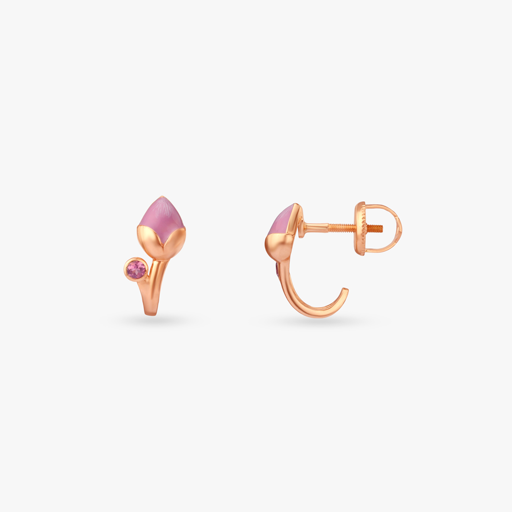Blushing Bloom Gold Hoop Earrings,,hi-res image number null