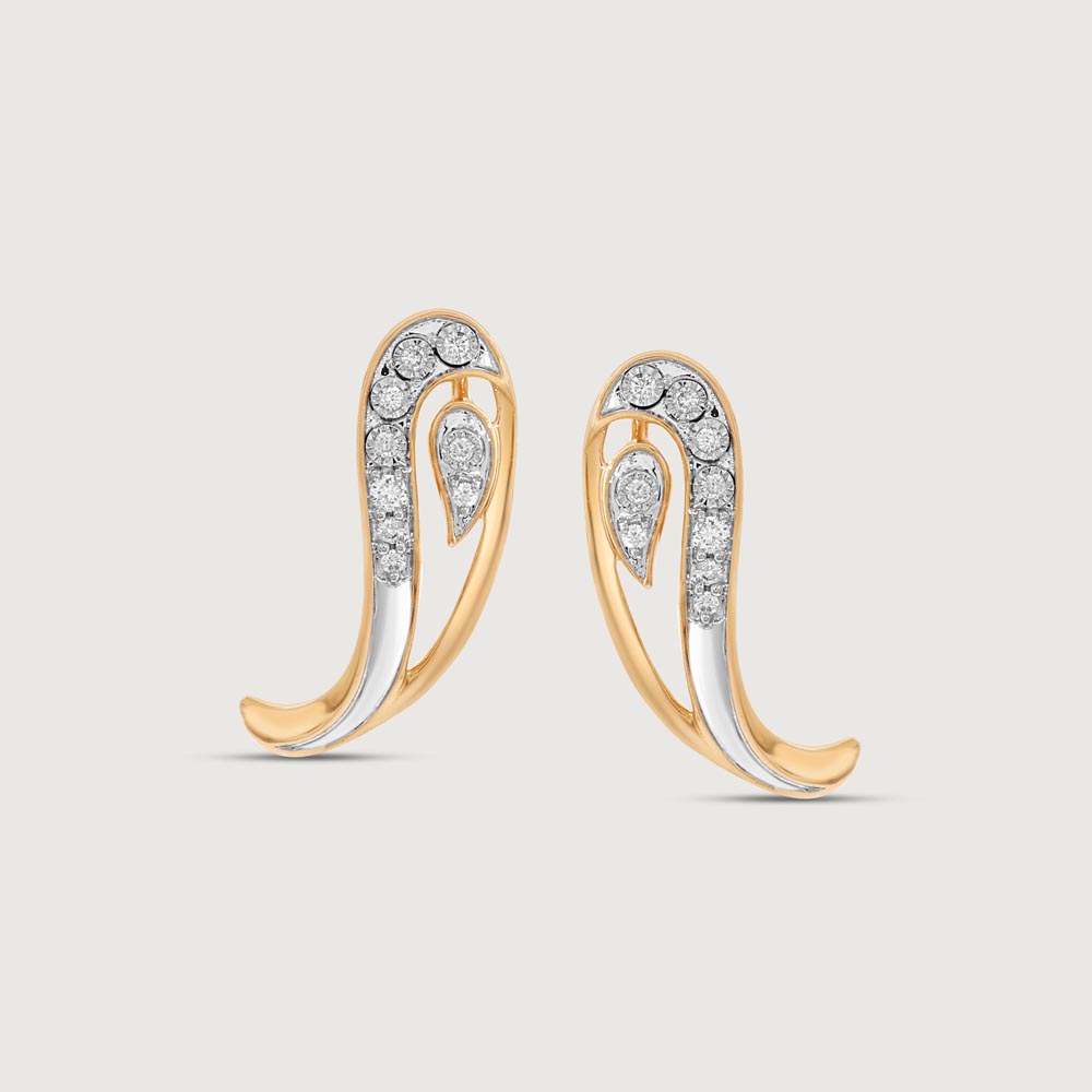 Paisley Twist Diamond Stud Earrings,,hi-res image number null