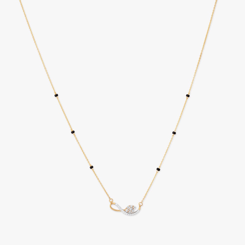 Floral Swoop Diamond Mangalsutra,,hi-res image number null