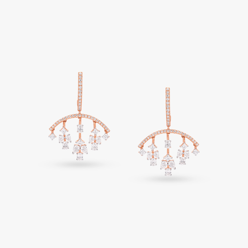Contemporary Diamond Drop Earrings,,hi-res image number null