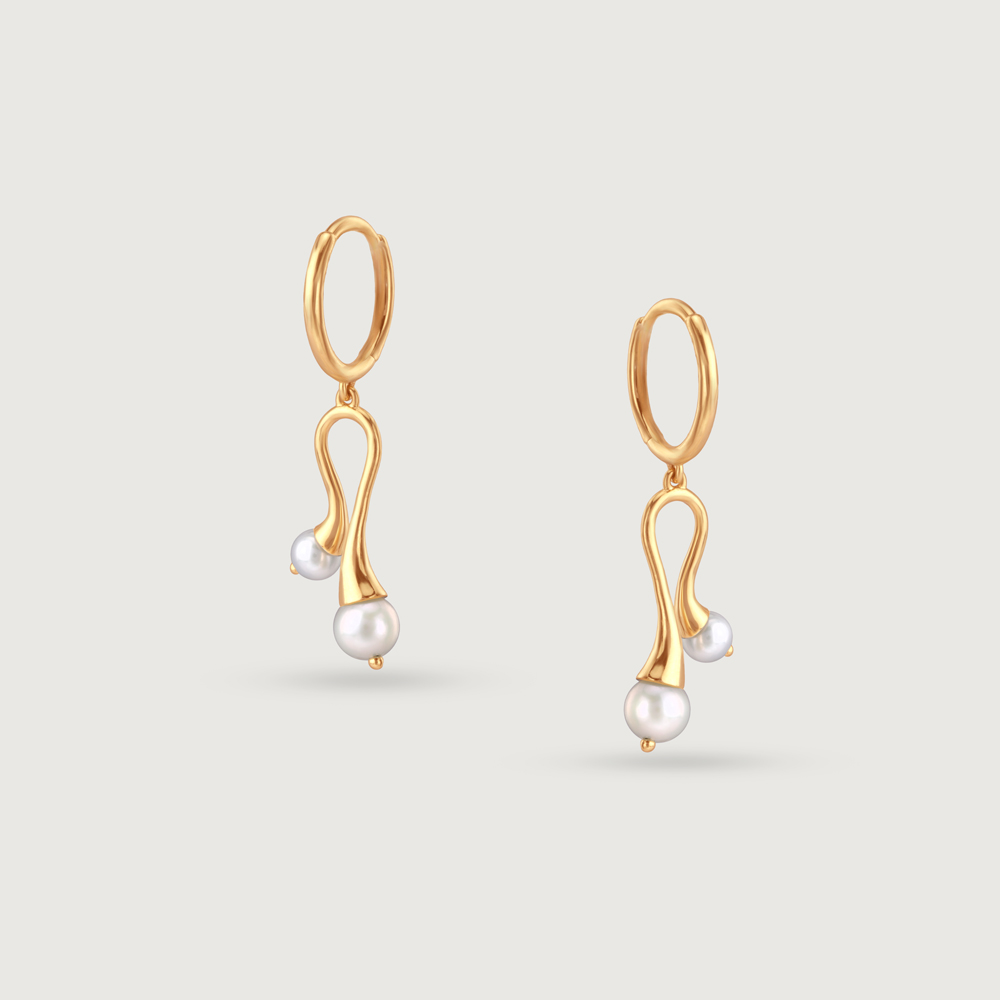 Dancing Drizzle Pearl Hoop Earrings,,hi-res image number null