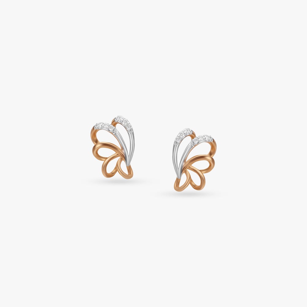 Soft Swirl Diamond Stud Earrings,,hi-res image number null
