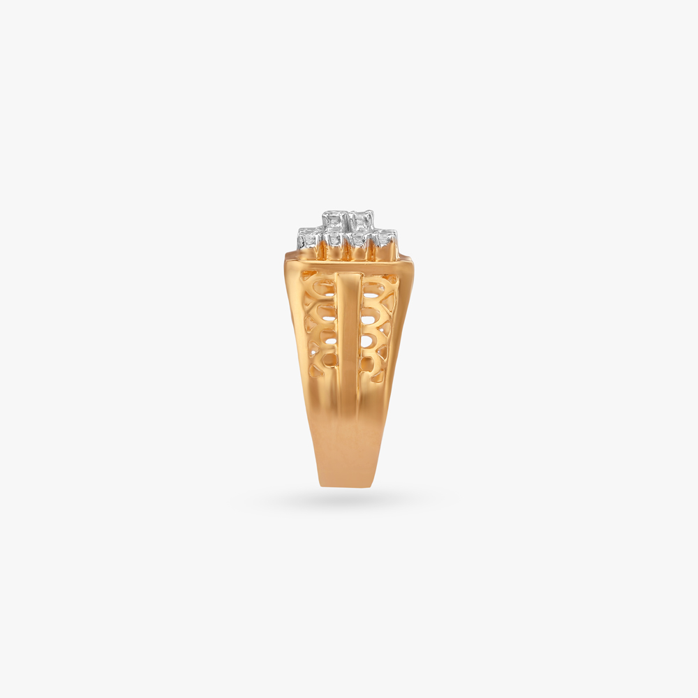 Bold Rectangular Gold Ring For Men,,hi-res image number null