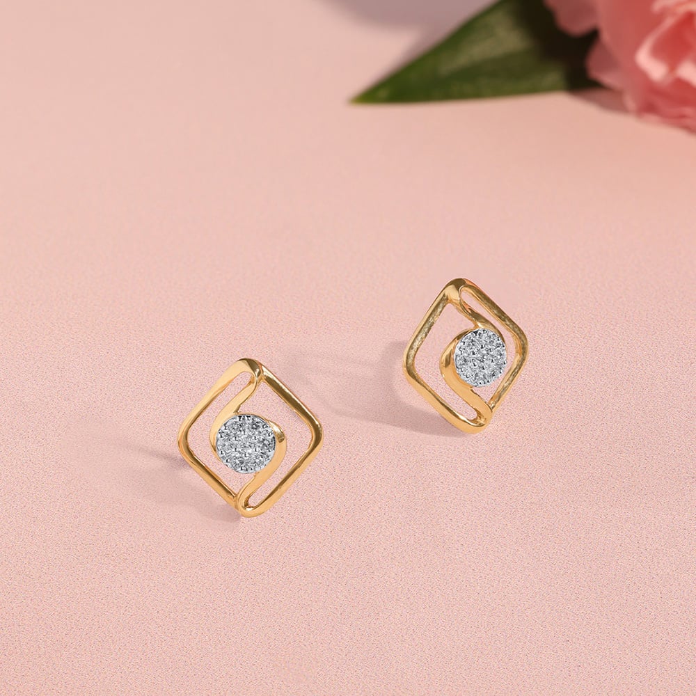 Glimmer Nest Diamond Stud Earrings,,hi-res image number null