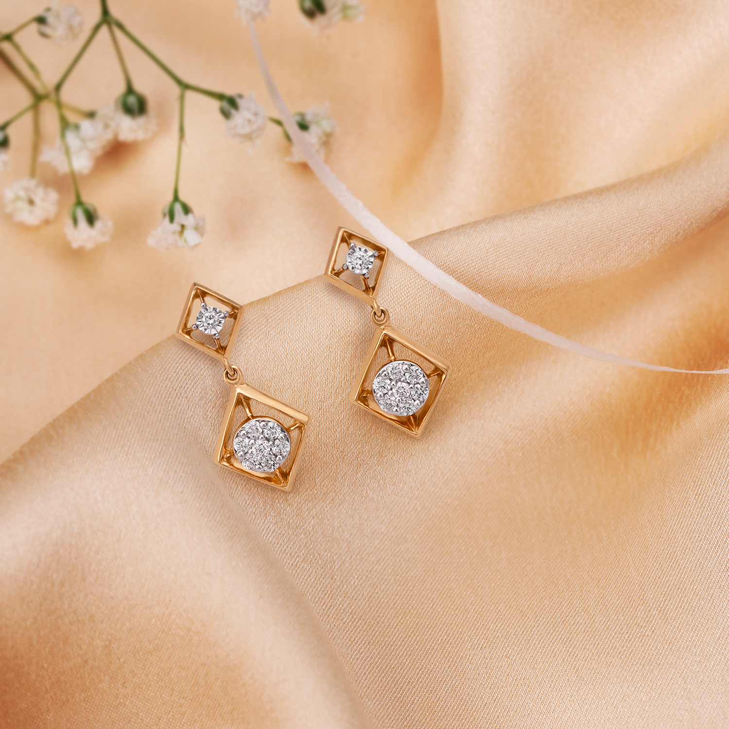 Cutesy Diamond Shape Drop Earrings for Kids