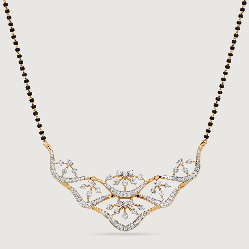 Radiant Heritage 14 Kt Gold and Diamond Mangalsutra,,hi-res image number null