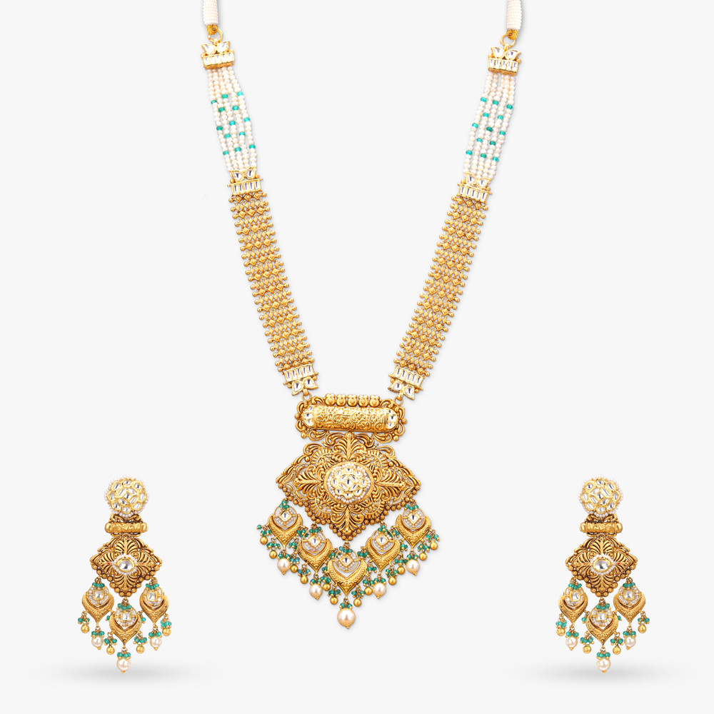 Ornate Kaliganthi Gold Necklace set,,hi-res image number null