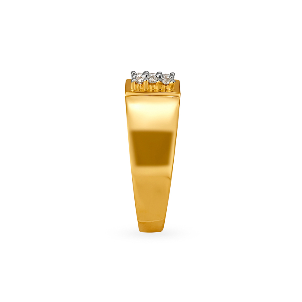 Bold Diamond And 18 Karat Gold Ring for Men,,hi-res image number null