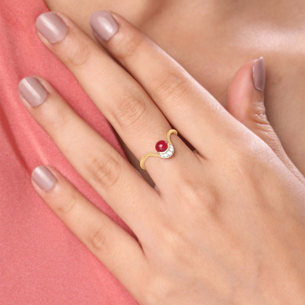 Berry Orbit Ruby &  Diamond Ring,,hi-res image number null