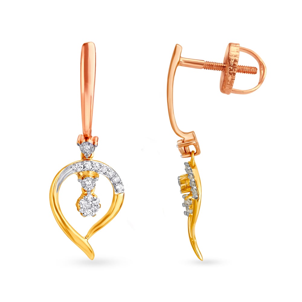 Dainty Leaf Diamond Hoop Earrings,,hi-res image number null