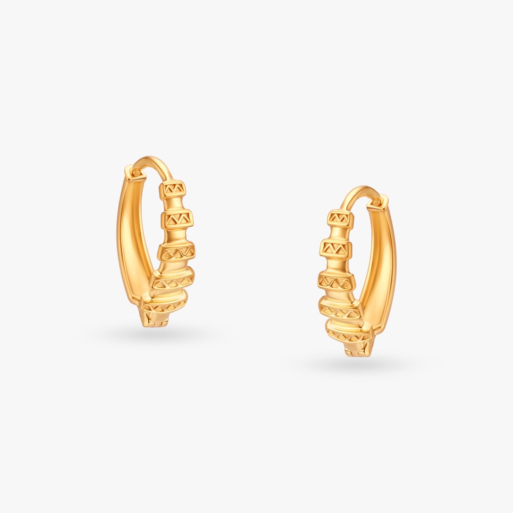 Geometric Gold Hoop Earrings,,hi-res image number null