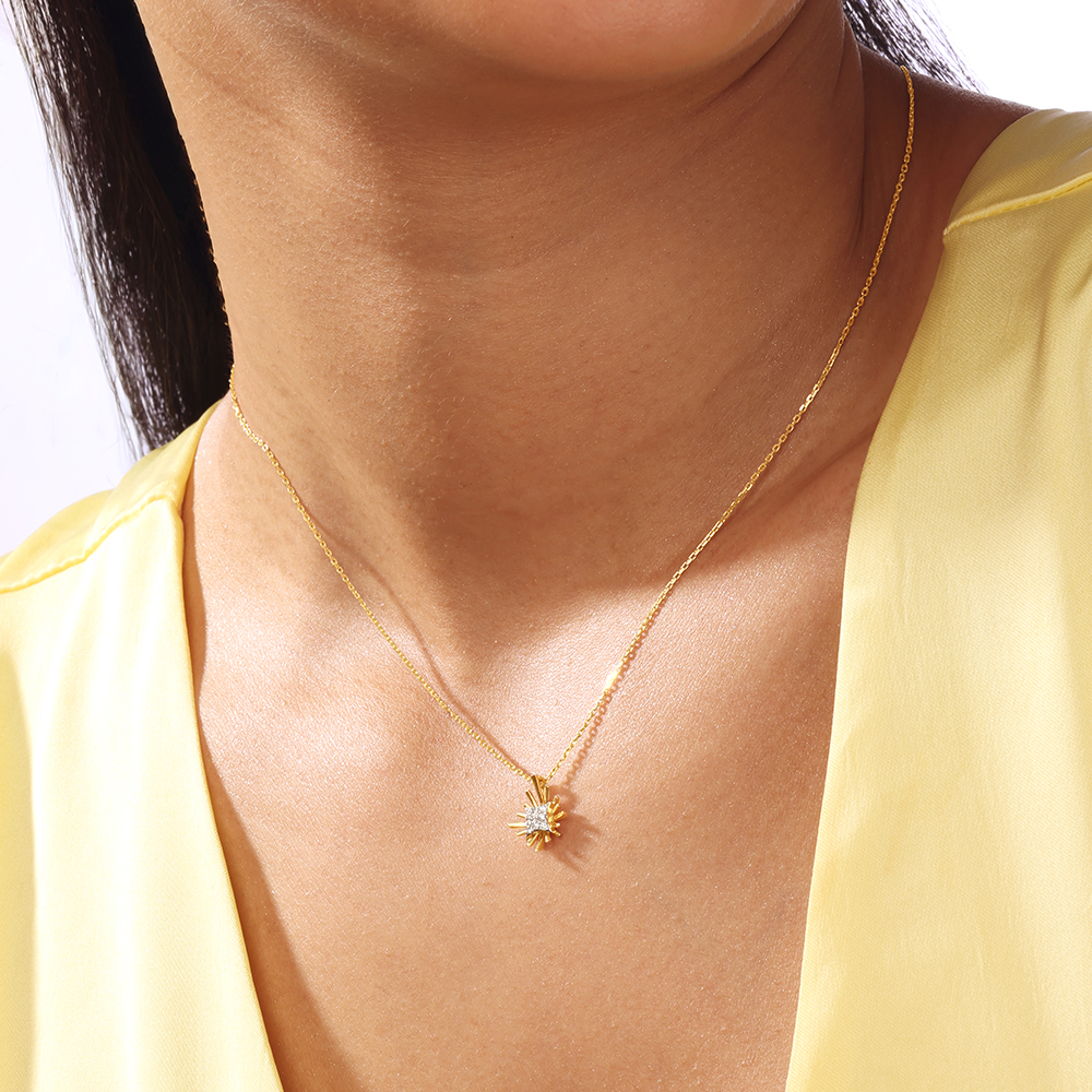 Petite Sunbeam Diamond Necklace,,hi-res image number null