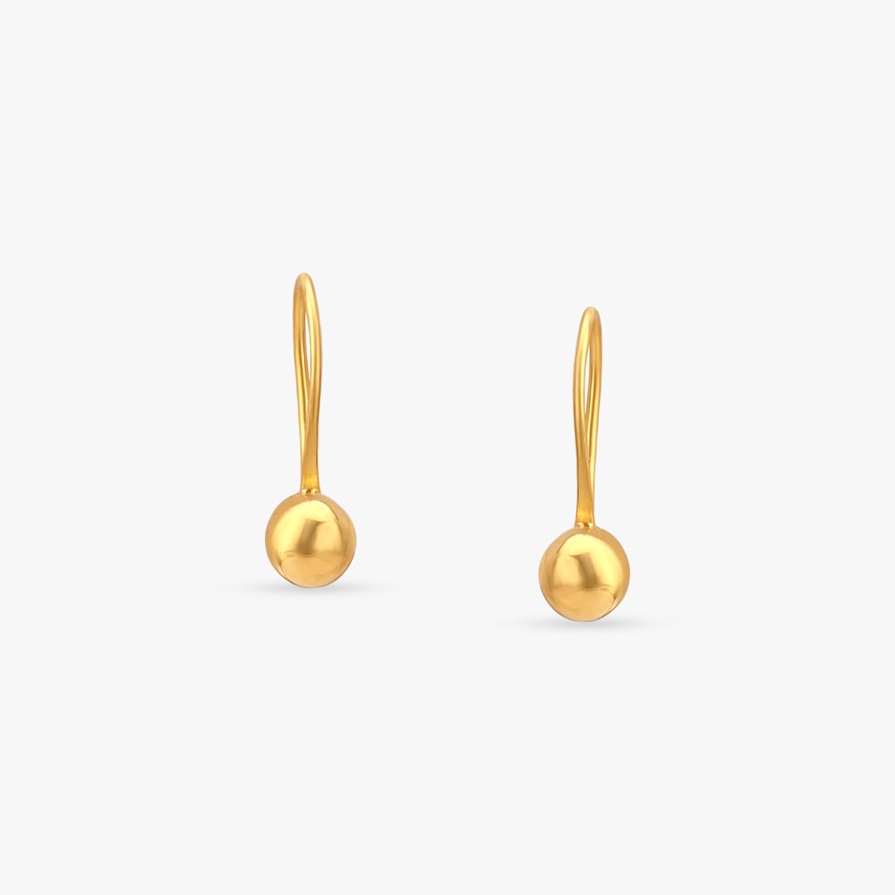 Gleaming Orb Gold Hoop Earrings,,hi-res image number null