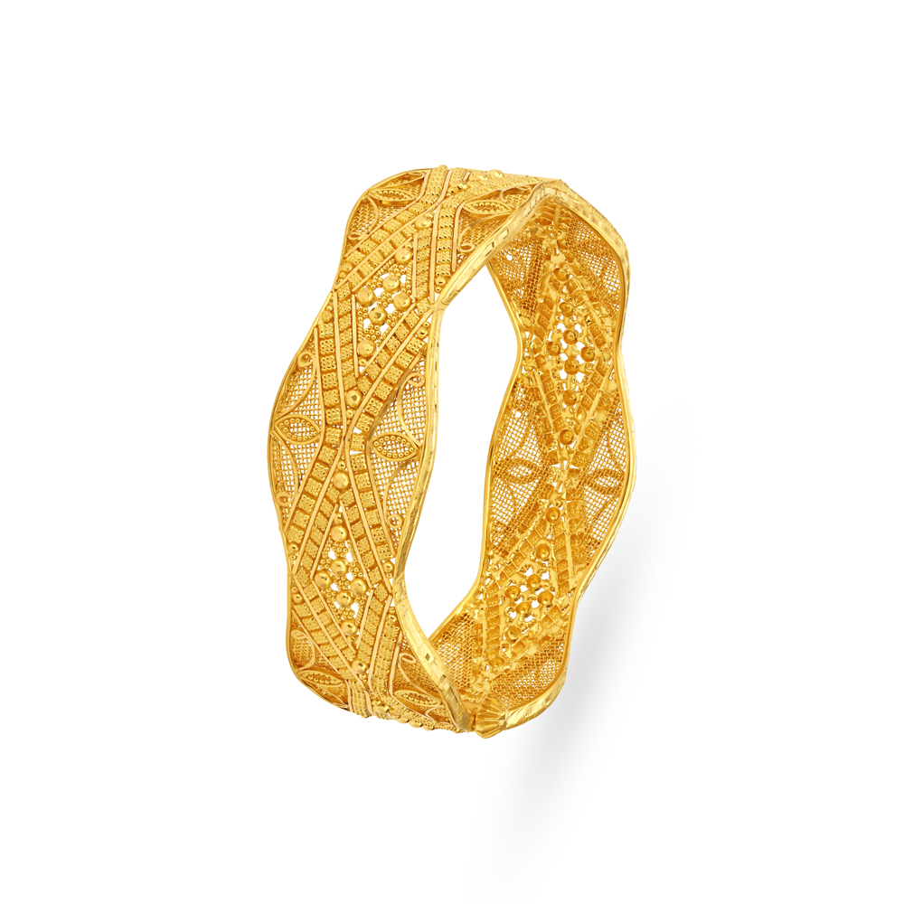 Artistic Floral Gold Bala Bangle,,hi-res image number null