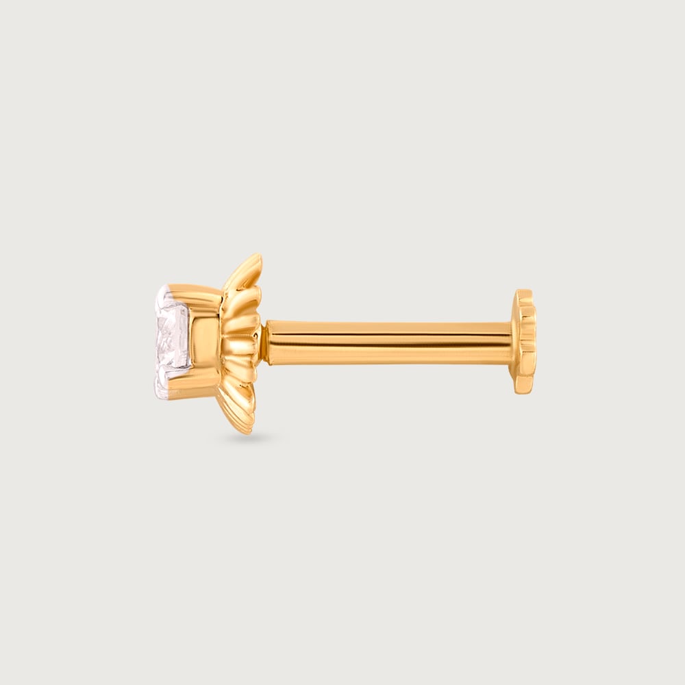 Crowning Glory Gold and Diamond Nose Pin,,hi-res image number null