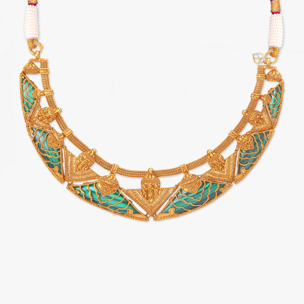 Bejewelled Path Gold Necklace Set,,hi-res image number null