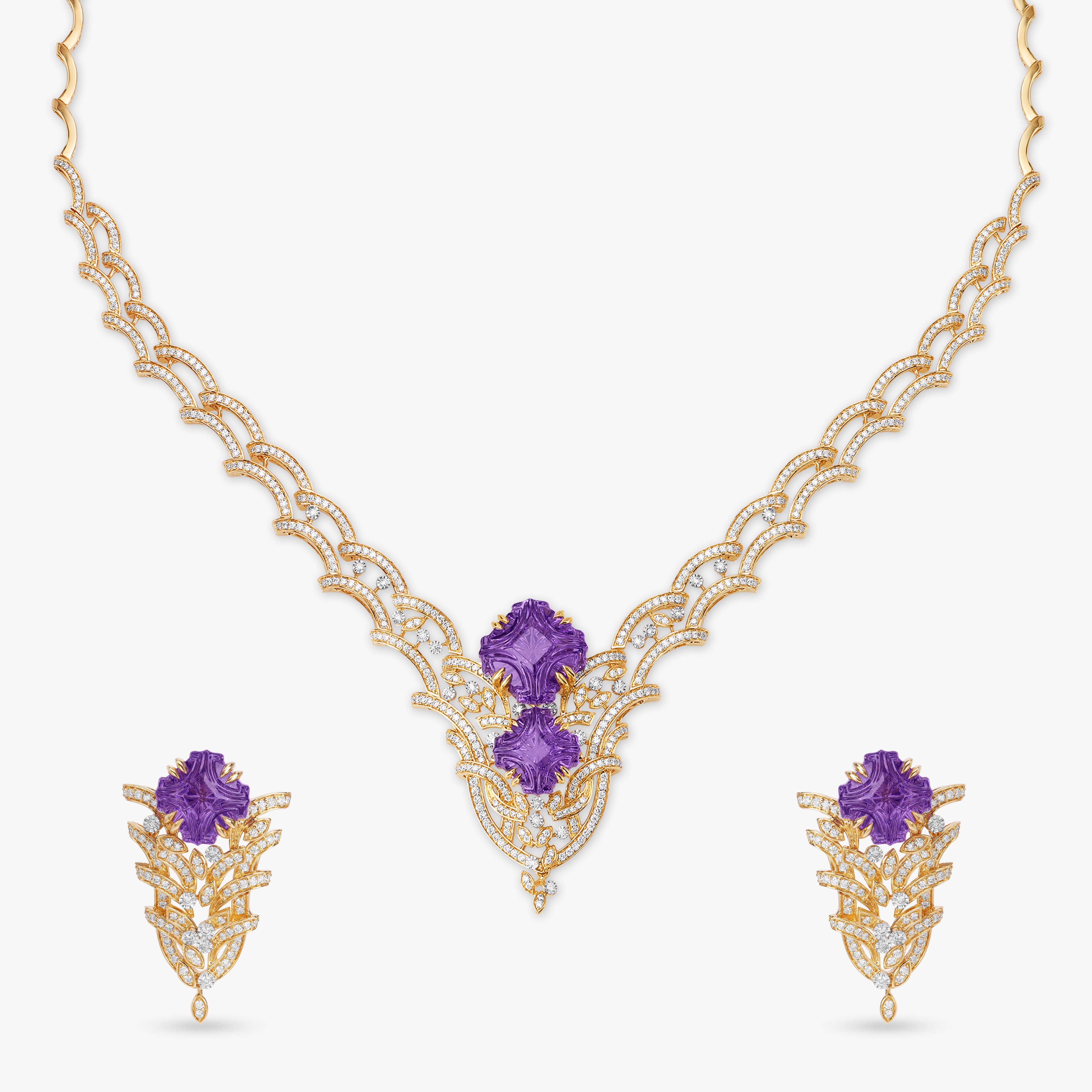 Purple Reverie Diamond Necklace Set,,hi-res image number null