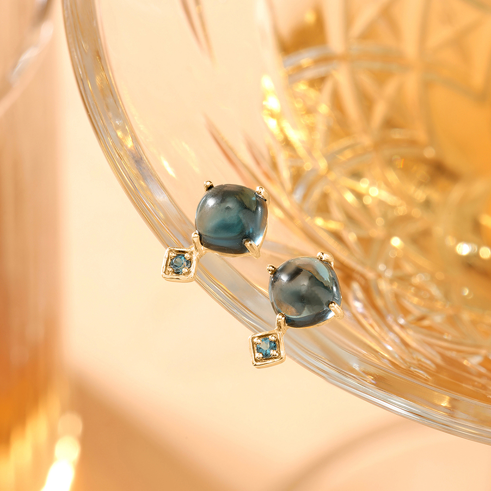 Azure Dream 14KT London Topaz Stud Earrings,,hi-res image number null