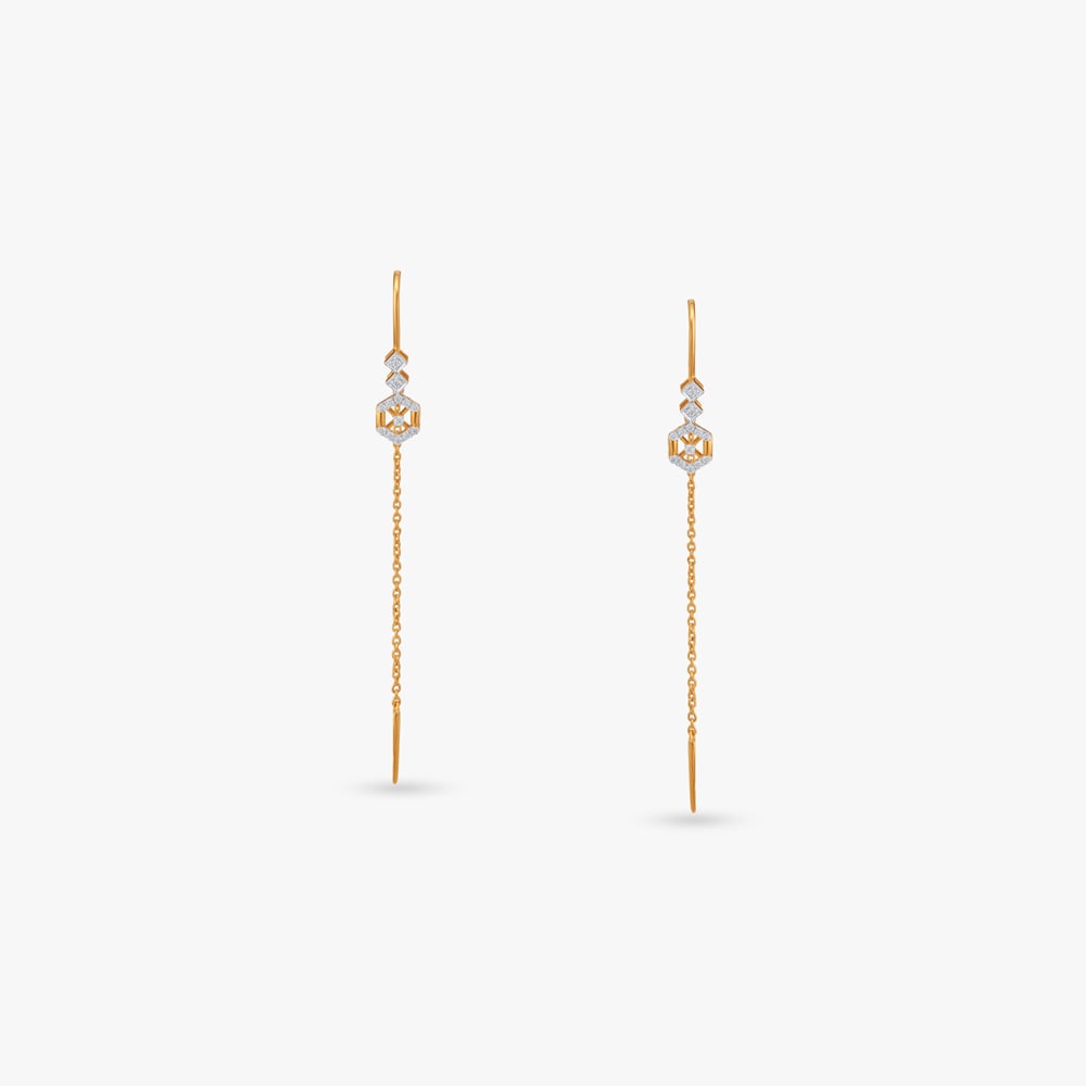 Linear Prism Diamond Drop Earrings,,hi-res image number null