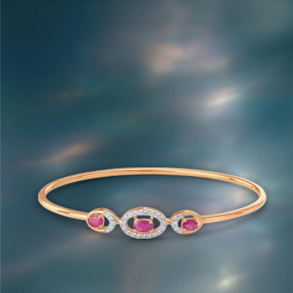 Rosy Gleam Diamond Bangle,,hi-res image number null