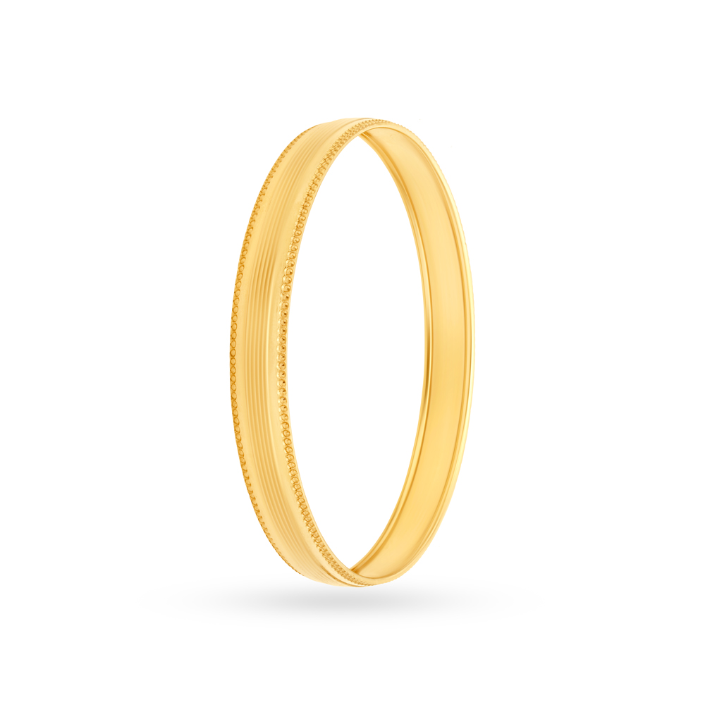 Austere Yellow Gold Furrowed Bangles,,hi-res image number null