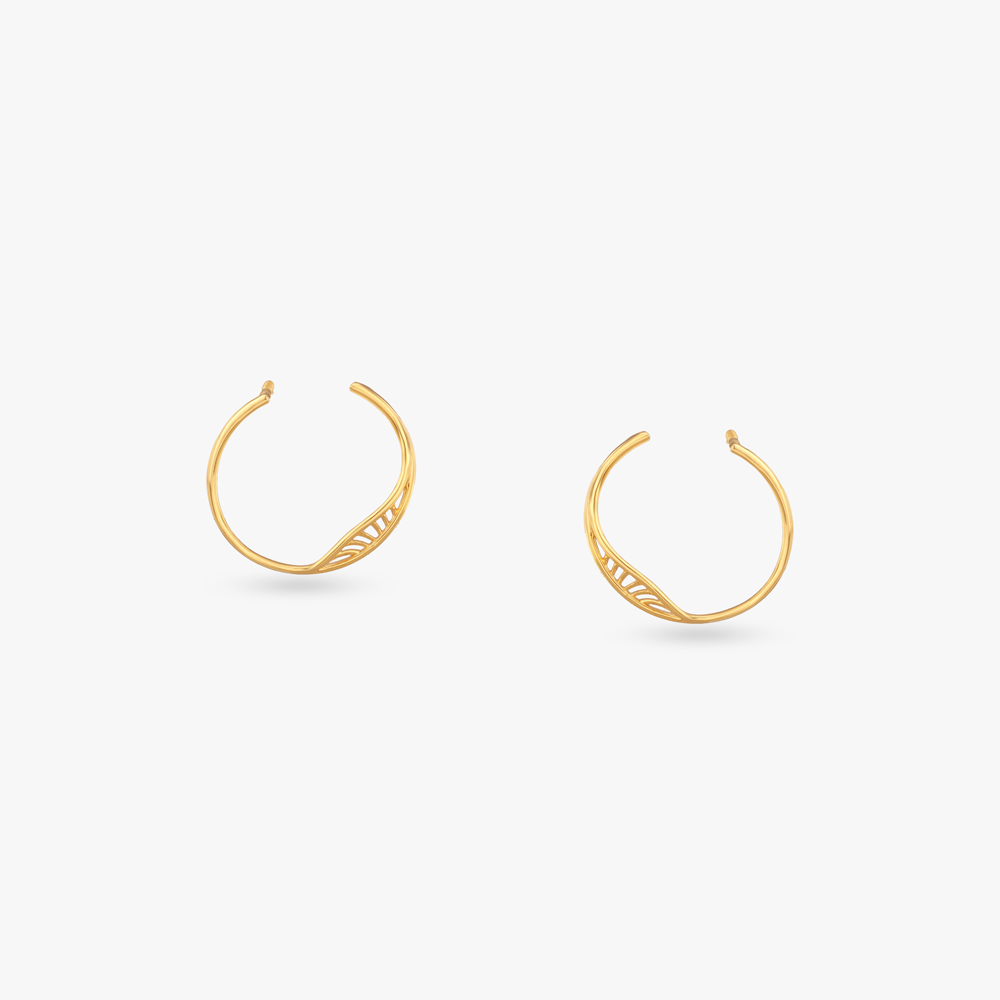 Sunbeam Curve Gold Stud Earrings,,hi-res image number null