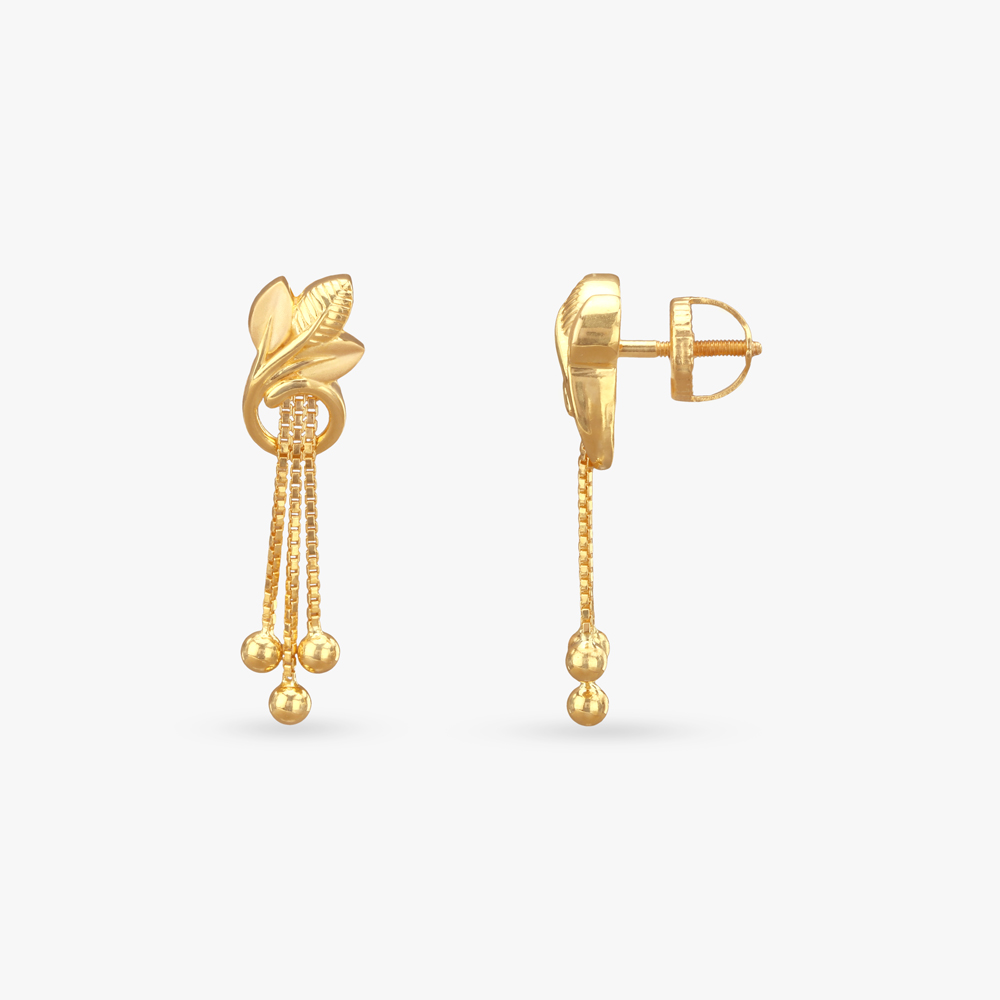 

Leaflet Luxe Gold Drop Earrings