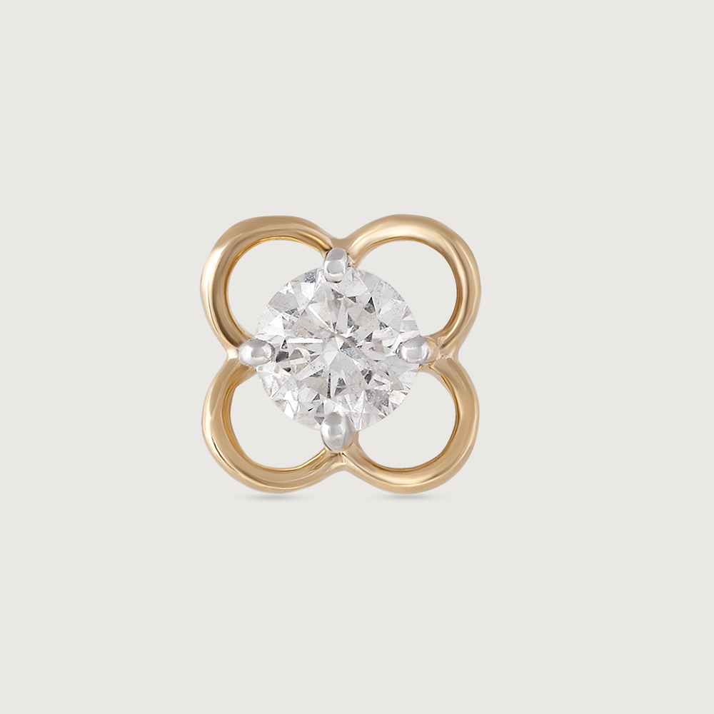 Floral Orbit Gold and Diamond Nose Pin,,hi-res image number null