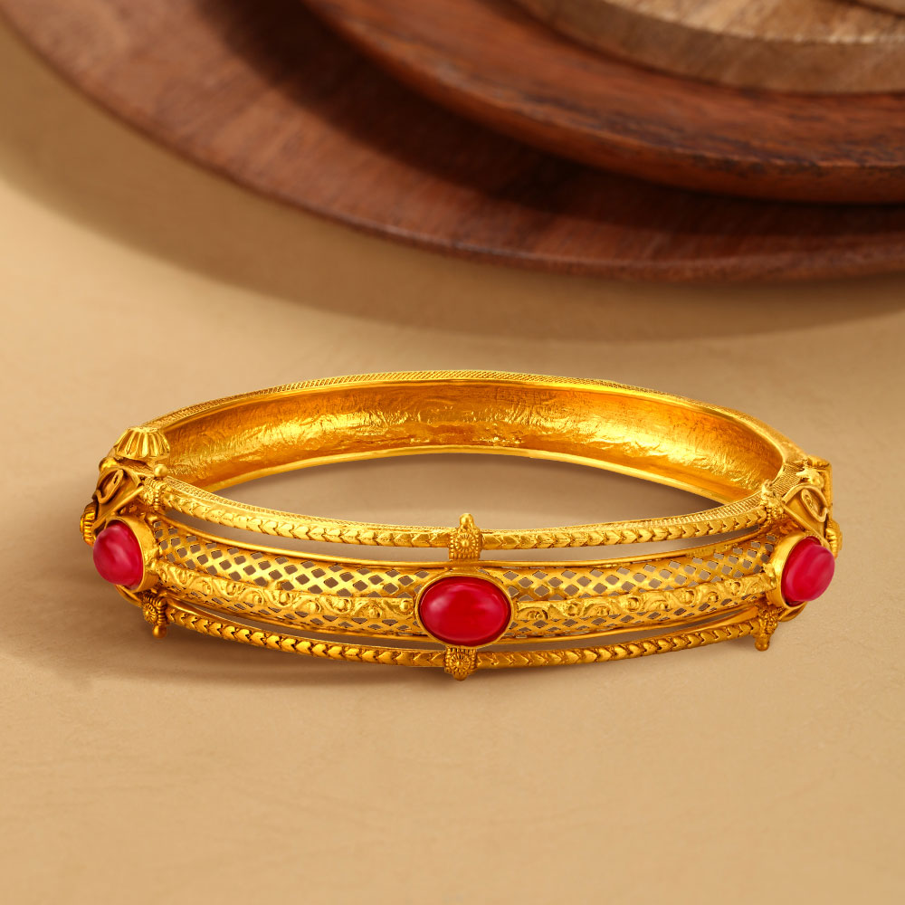 Striking Opulent Gold Bangle,,hi-res image number null