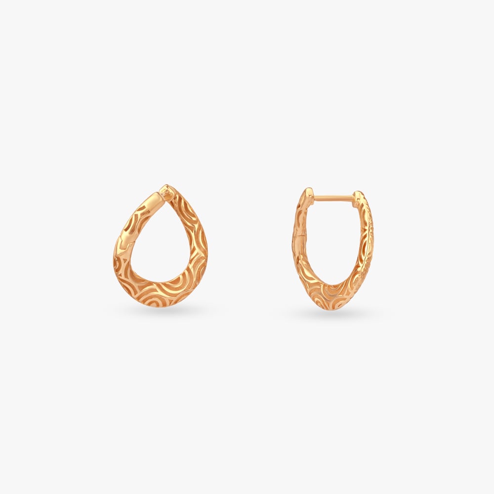 Ripple Grace Gold Hoop Earrings,,hi-res image number null