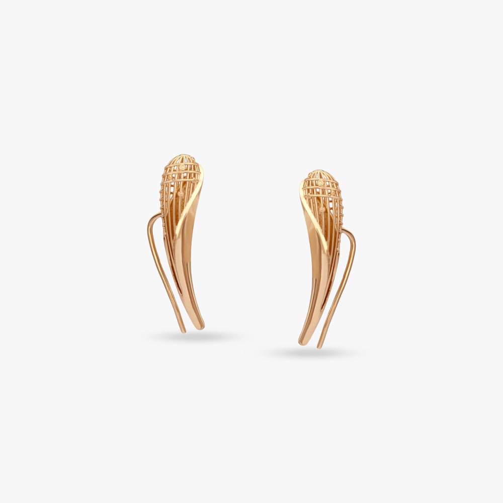 Urban Wave Gold Stud Earrings,,hi-res image number null
