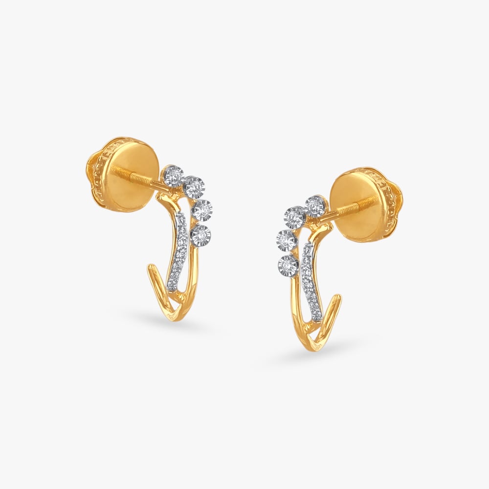 Delicate Twirl Diamond Hoop Earrings,,hi-res image number null