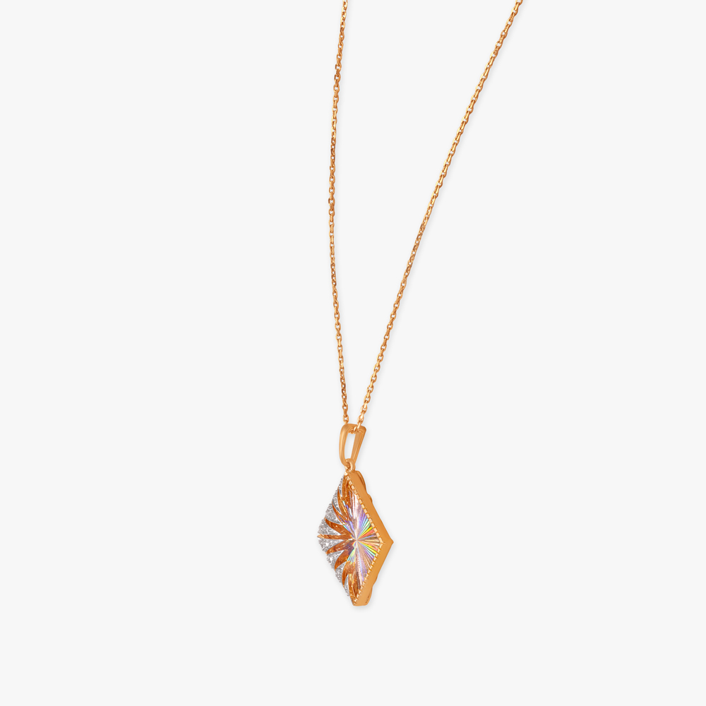 Prism Ray Diamond Pendant with Chain,,hi-res image number null