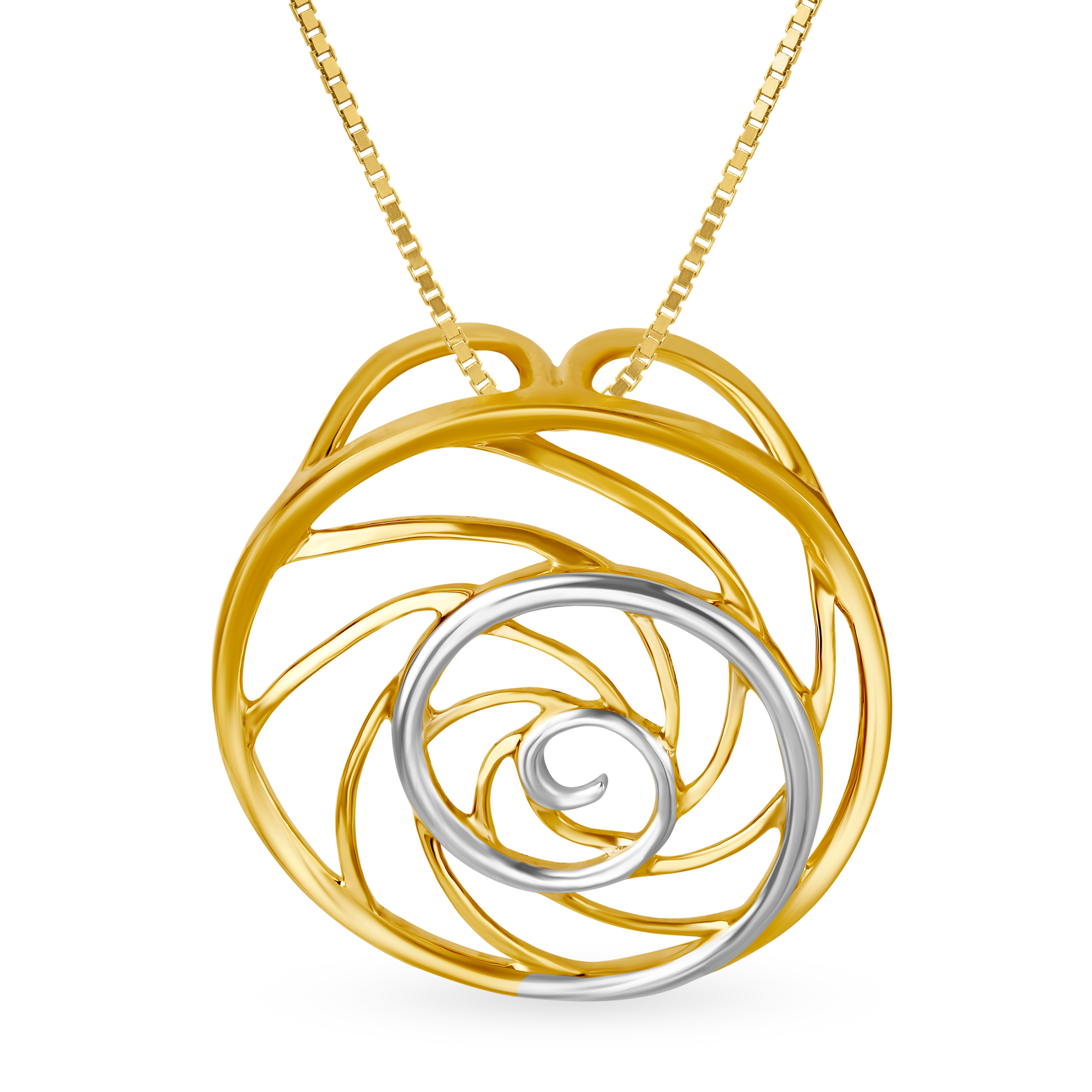 14KT Yellow Gold Pendant With Stylised Circular Design,,hi-res image number null