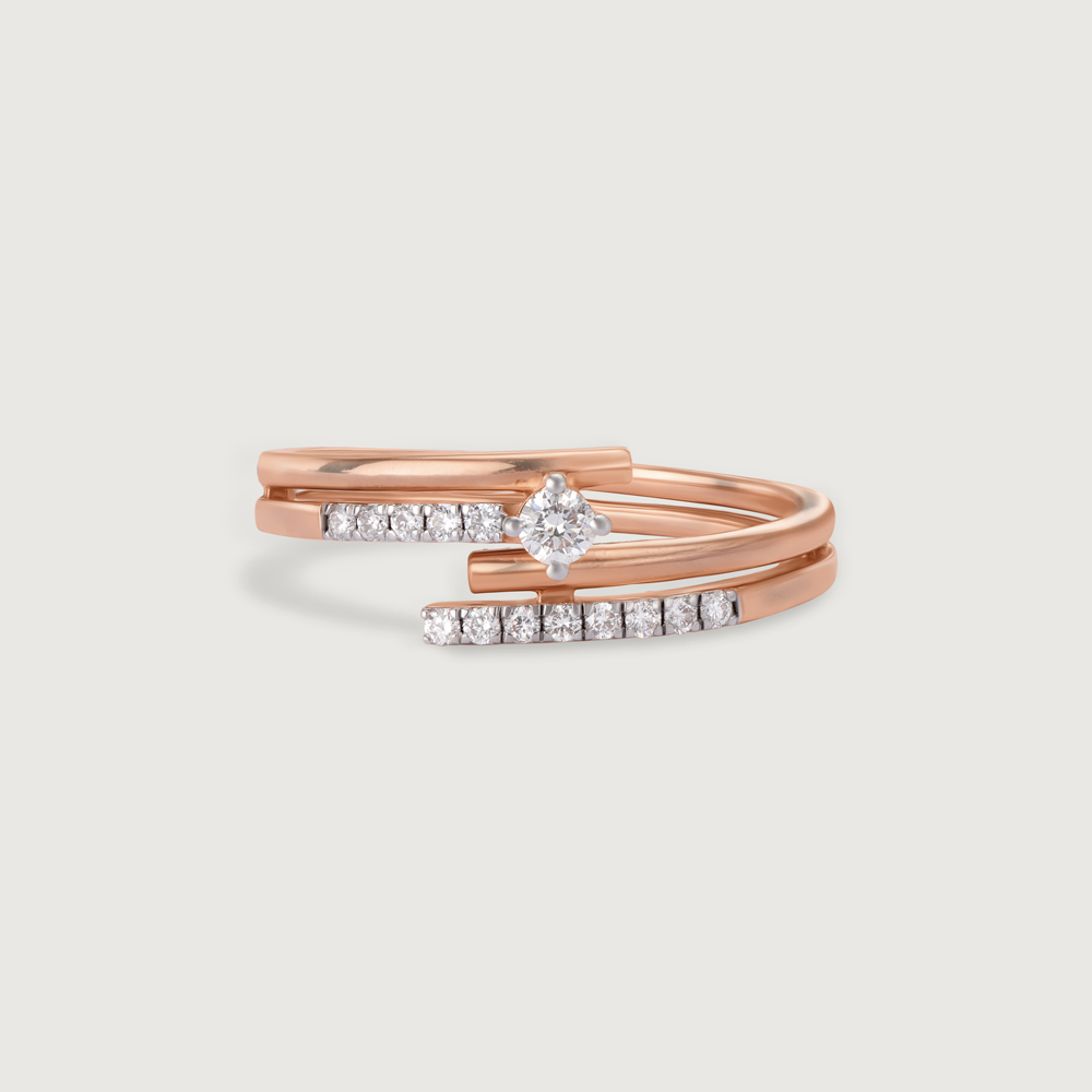 14KT Rose Gold Core Diamond Ring,,hi-res image number null