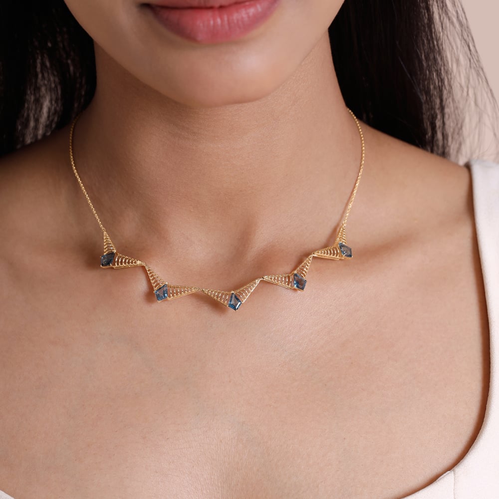 Azure Rays Topaz Gold Necklace,,hi-res image number null