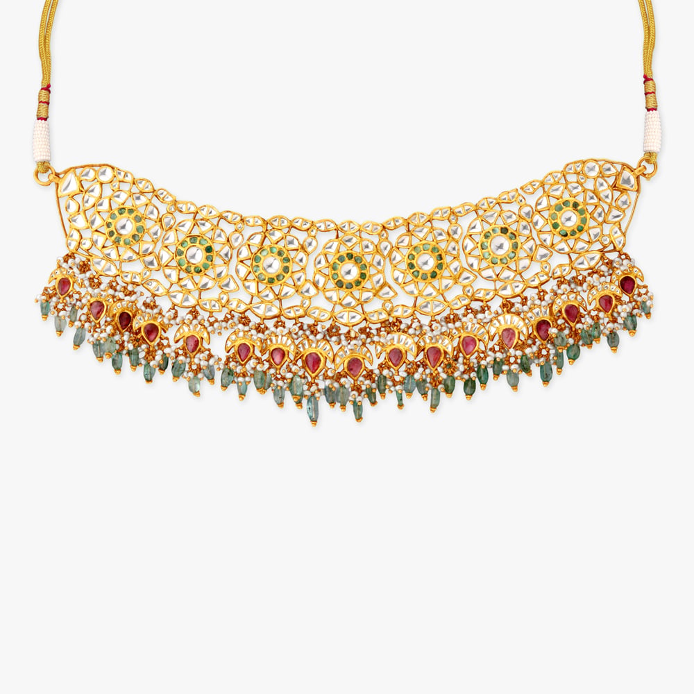 Imperial Rosette Gold Necklace Set,,hi-res image number null