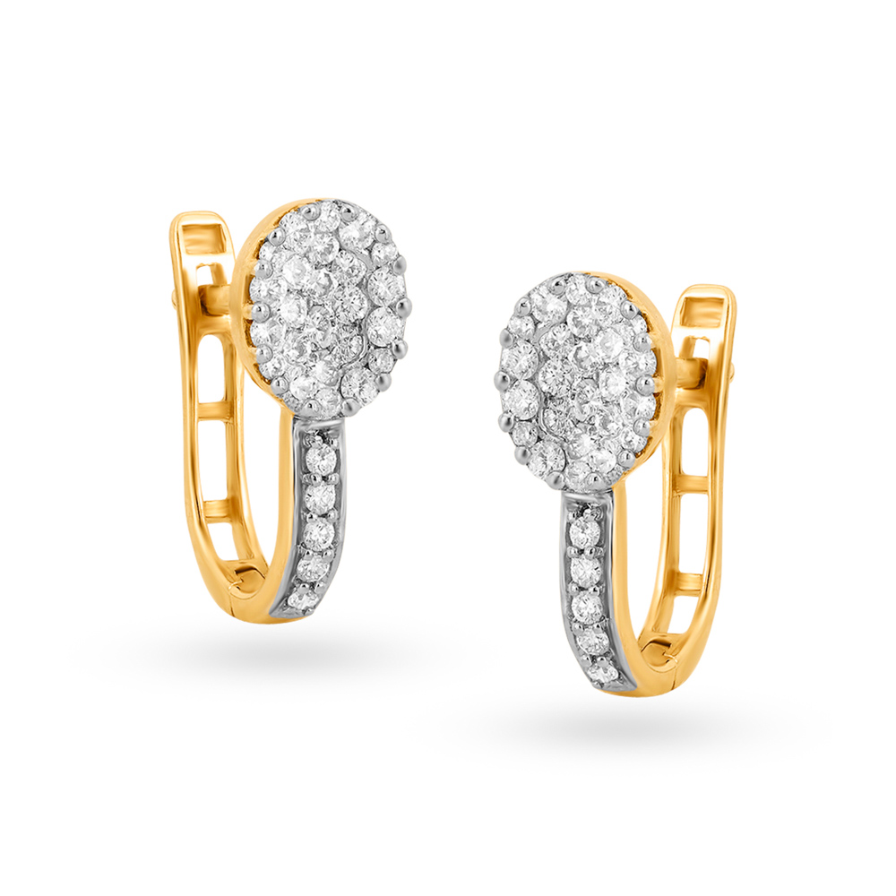 Resplendent Gold and Diamond Hoop Earrings,,hi-res image number null
