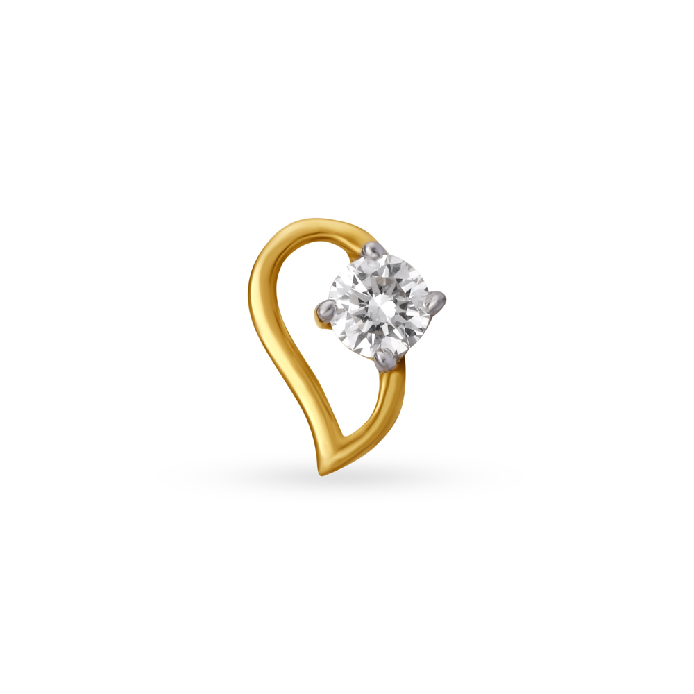 Charming Single Stone Diamond Nose Pin