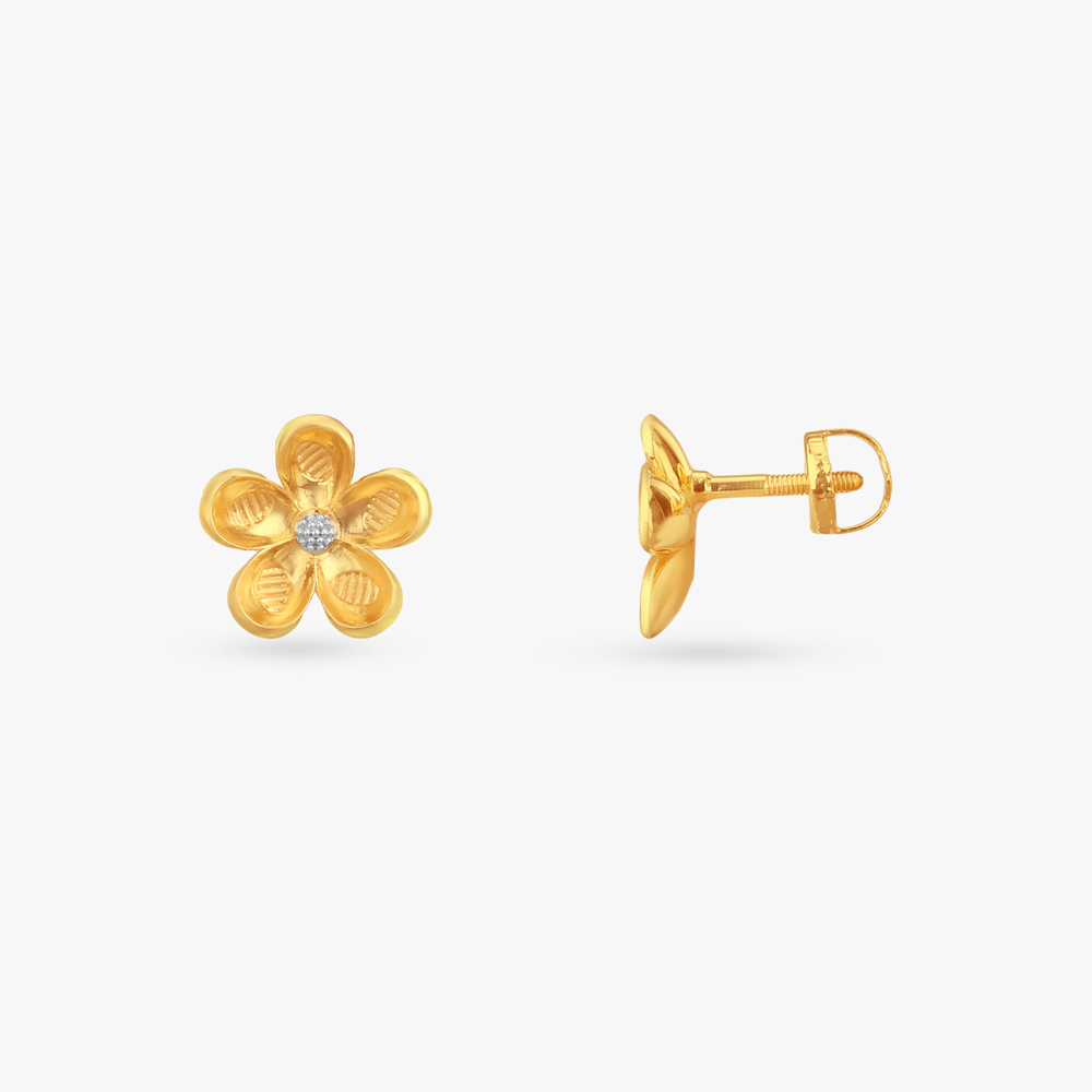 Petal Whisper Gold Stud Earrings,,hi-res image number null