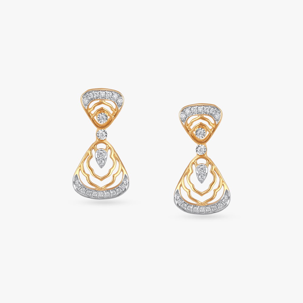 Retro Shine Diamond Drop Earrings,,hi-res image number null