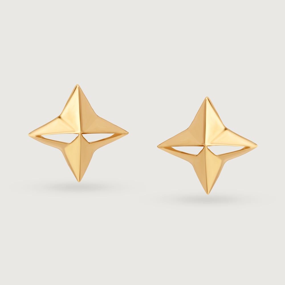 Star struck Symphony 14KT Gold Stud Earrings,,hi-res image number null