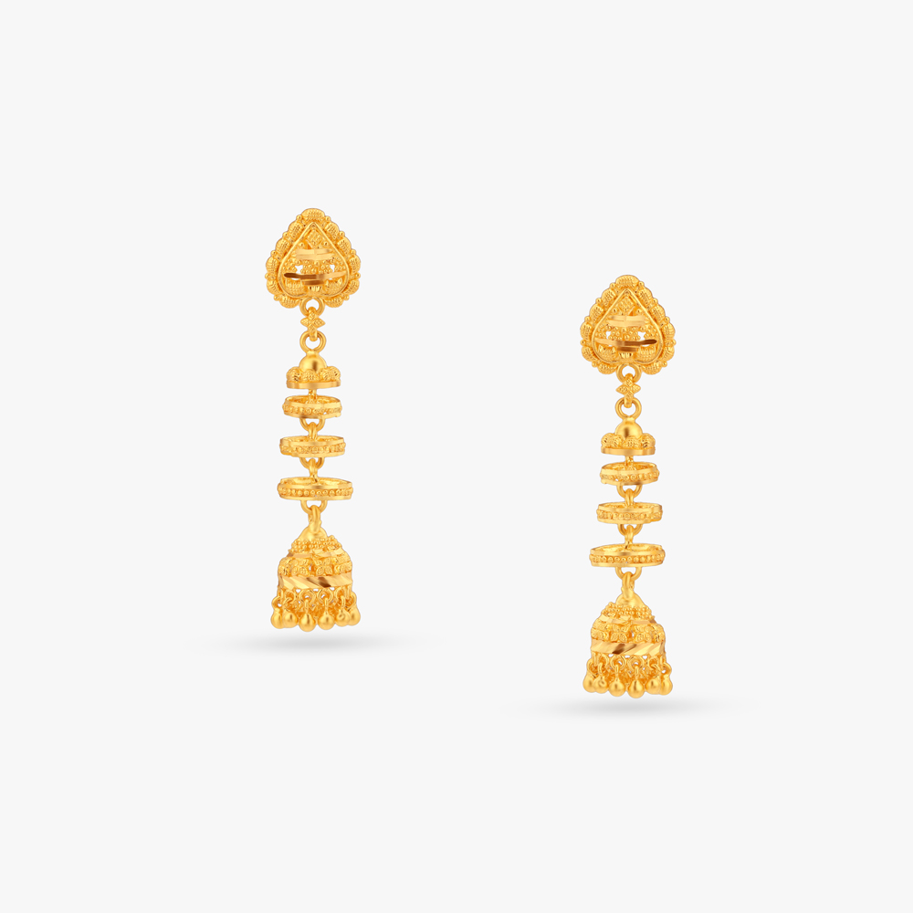 Stacked Grandeur Gold Jhumka Earrings,,hi-res image number null